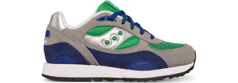 Saucony Kids Shadow 6000 Sneaker Grey/Blue/Green 0066X1028