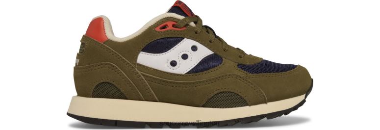 Saucony Kids Shadow 6000 Sneaker Olive/Navy/Orange 0066X1030