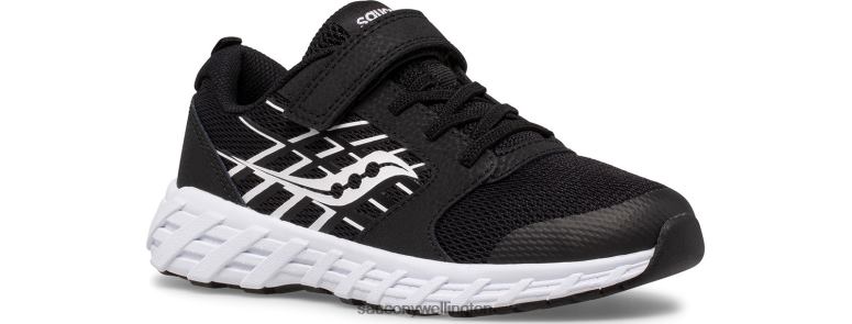 Saucony Kids Wind 2.0 A/C Sneaker Black/White 0066X871