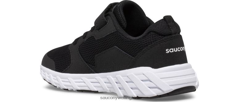 Saucony Kids Wind 2.0 A/C Sneaker Black/White 0066X871
