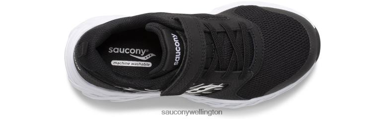 Saucony Kids Wind 2.0 A/C Sneaker Black/White 0066X871