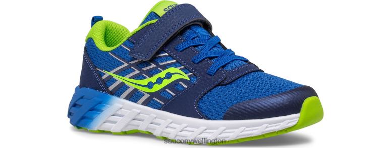 Saucony Kids Wind 2.0 A/C Sneaker Blue/Green 0066X870