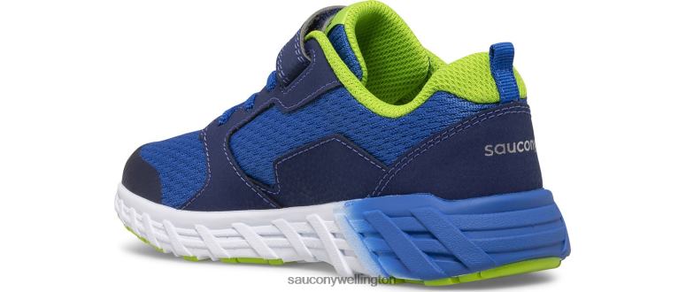 Saucony Kids Wind 2.0 A/C Sneaker Blue/Green 0066X870