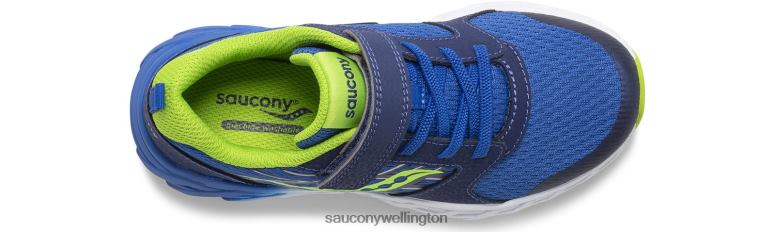 Saucony Kids Wind 2.0 A/C Sneaker Blue/Green 0066X870