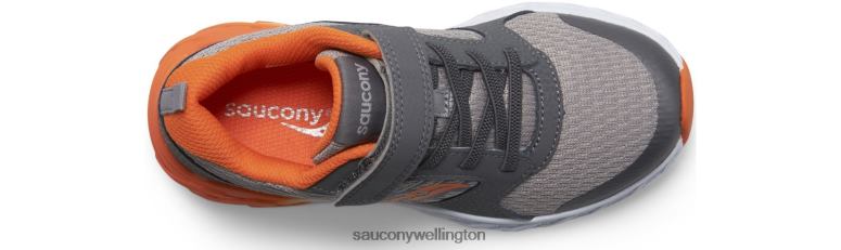 Saucony Kids Wind 2.0 A/C Sneaker Grey/Orange 0066X872