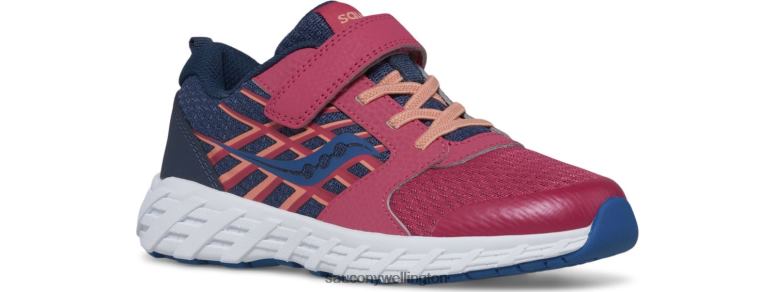 Saucony Kids Wind 2.0 A/C Sneaker Navy/Berry 0066X873