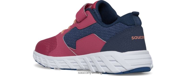 Saucony Kids Wind 2.0 A/C Sneaker Navy/Berry 0066X873