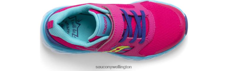 Saucony Kids Wind 2.0 A/C Sneaker Pink/Blue/Green 0066X876