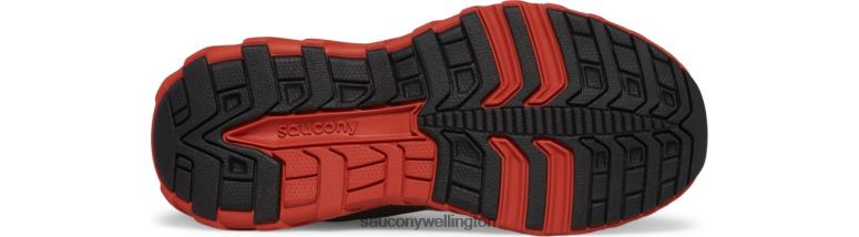 Saucony Kids Wind 2.0 Lace Sneaker Neon/Black/Red 0066X942