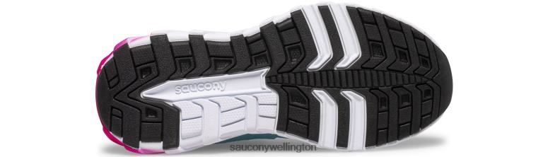 Saucony Kids Wind 2.0 Lace Sneaker Turq/Pink/Black 0066X945