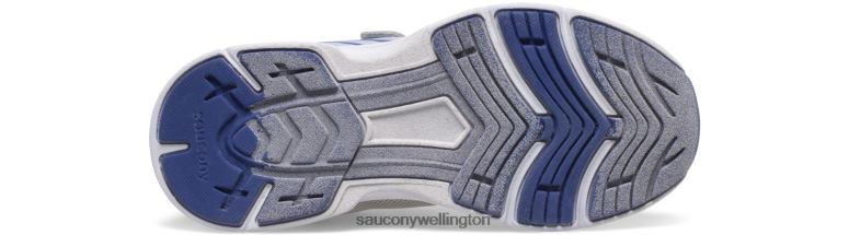 Saucony Kids Wind FST A/C Sneaker Silver/Blue/Pink 0066X869