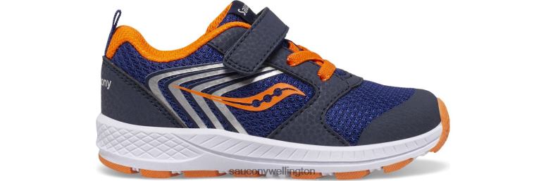 Saucony Kids Wind FST Jr. Sneaker Navy/Orange 0066X910