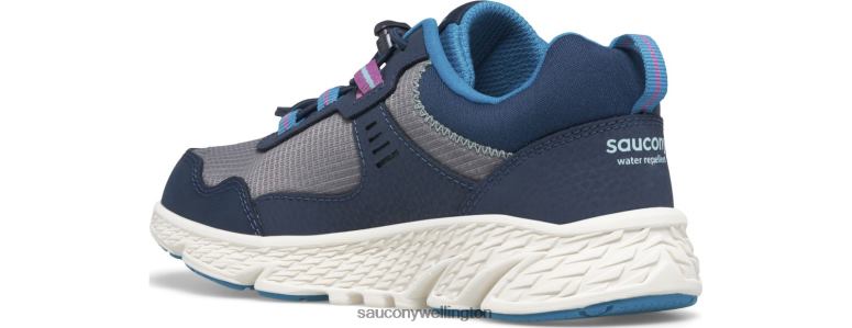 Saucony Kids Wind Shield 3.0 Sneaker Navy/Grey/Turq 0066X1009
