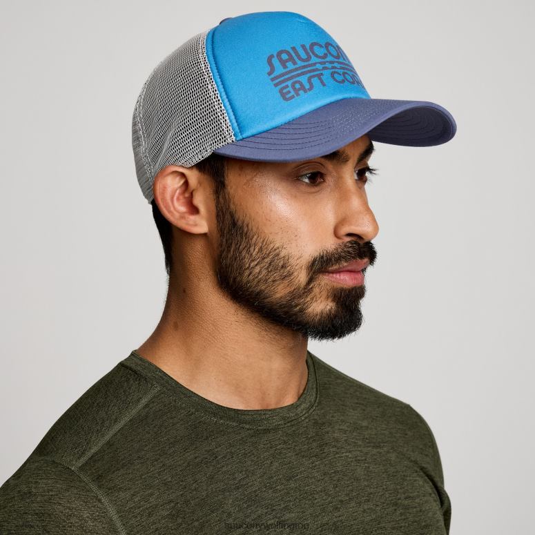 Saucony Men Foamie Trucker Hat Azure Graphic 0066X468