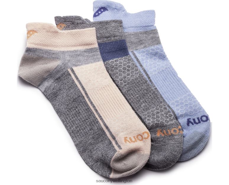 Saucony Men Inferno Liteweight 3-Pack Socks Pink Assorted 0066X489