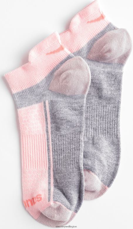 Saucony Men Inferno Liteweight 3-Pack Socks Pink Assorted 0066X489