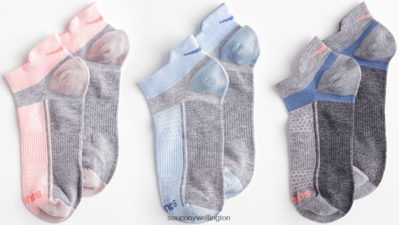 Saucony Men Inferno Liteweight 3-Pack Socks Pink Assorted 0066X489