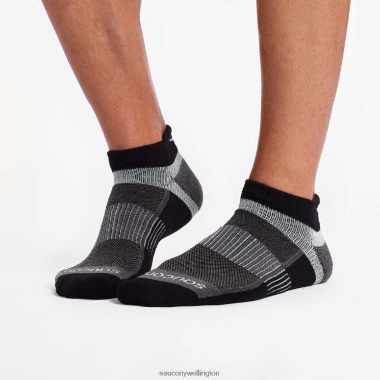 Saucony Men Inferno No Show Tab 3-Pack Socks Black 0066X476