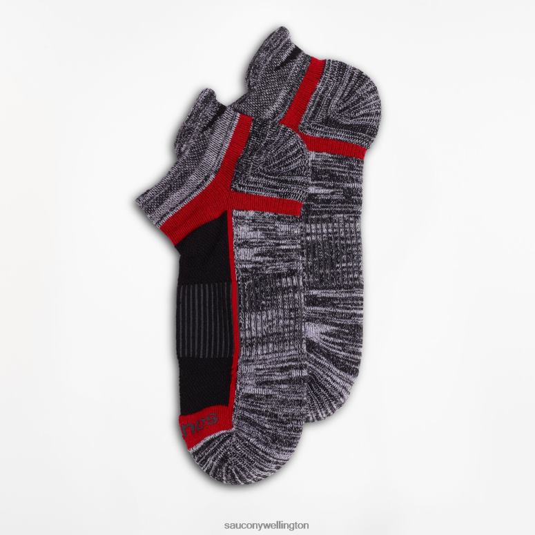 Saucony Men Inferno No Show Tab 3-Pack Socks Black/Grey Assorted 0066X477