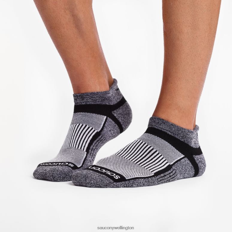 Saucony Men Inferno No Show Tab 3-Pack Socks Black/White/Marl 0066X478