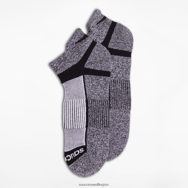 Saucony Men Inferno No Show Tab 3-Pack Socks Black/White/Marl 0066X478