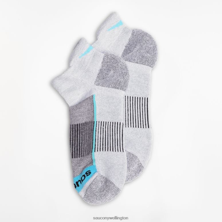 Saucony Men Inferno No Show Tab 3-Pack Socks Grey Heather 0066X479