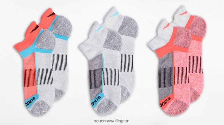 Saucony Men Inferno No Show Tab 3-Pack Socks Grey Heather 0066X479