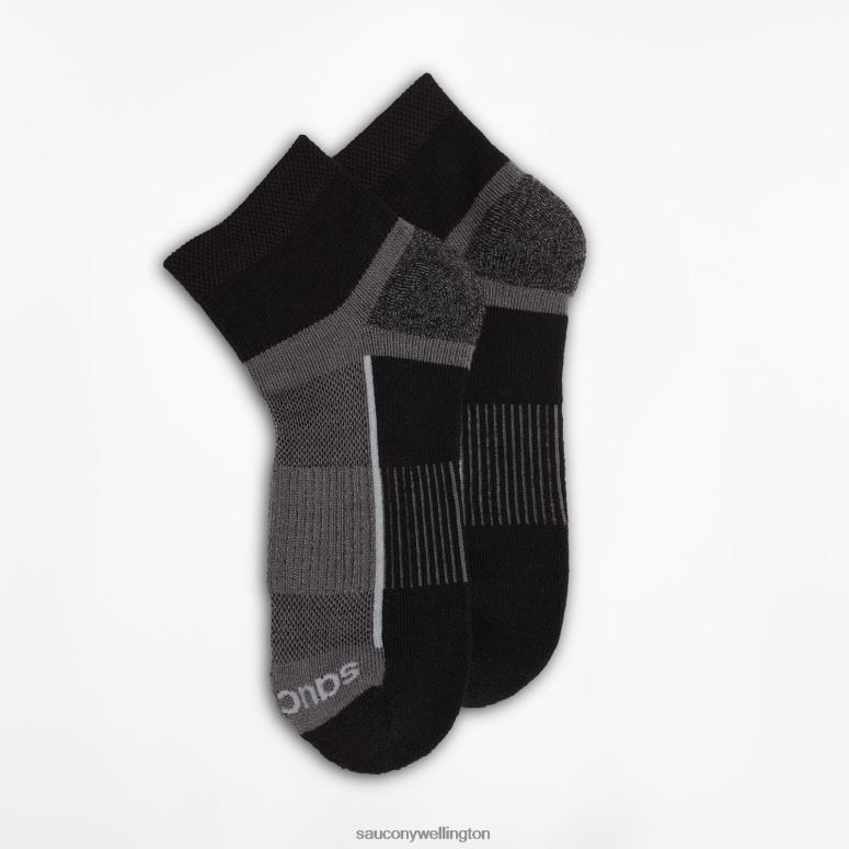 Saucony Men Inferno Quarter 3-Pack Socks Black 0066X481