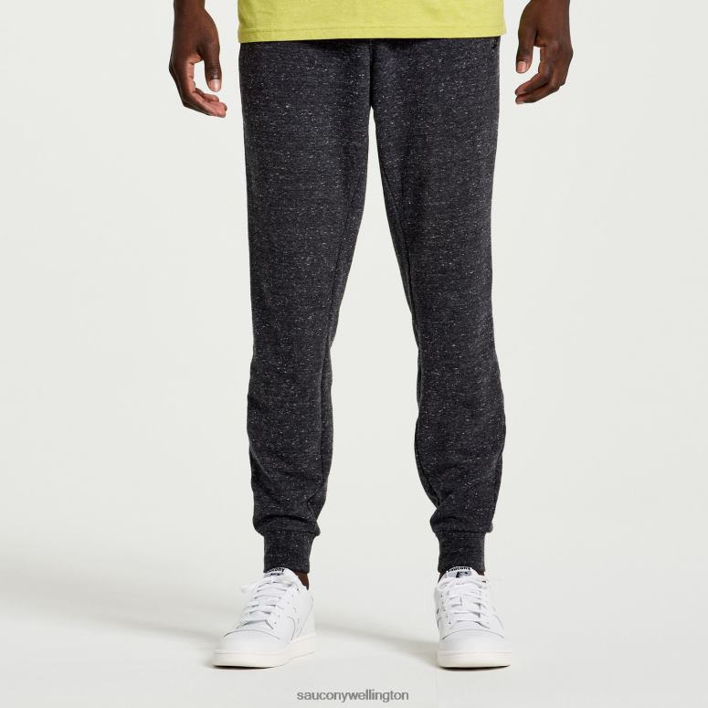 Saucony Men Rested Sweatpant Black Heather Graphic 0066X418 Saucony Men Rested Sweatpant Black Heather Graphic 0066X418