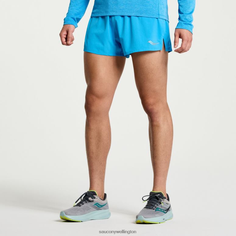 Saucony Men Outpace 2.5 Split Short Azure 0066X397
