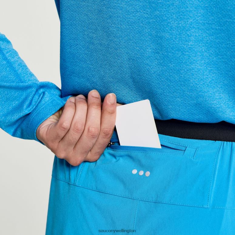 Saucony Men Outpace 2.5 Split Short Azure 0066X397