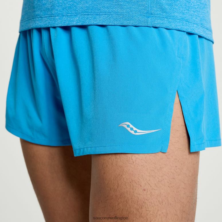 Saucony Men Outpace 2.5 Split Short Azure 0066X397