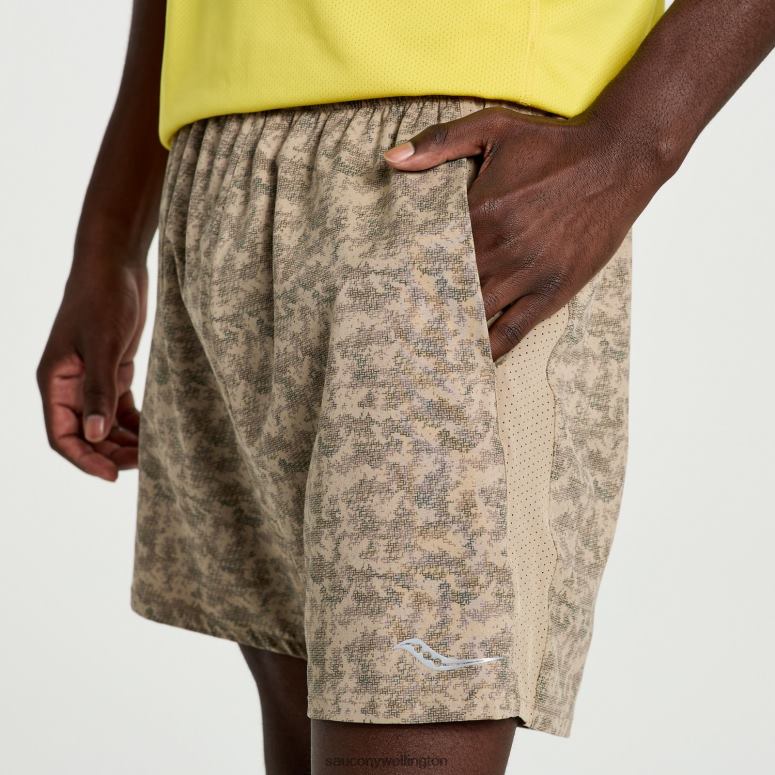 Saucony Men Outpace 5 Short Pewter Camo Print 0066X406