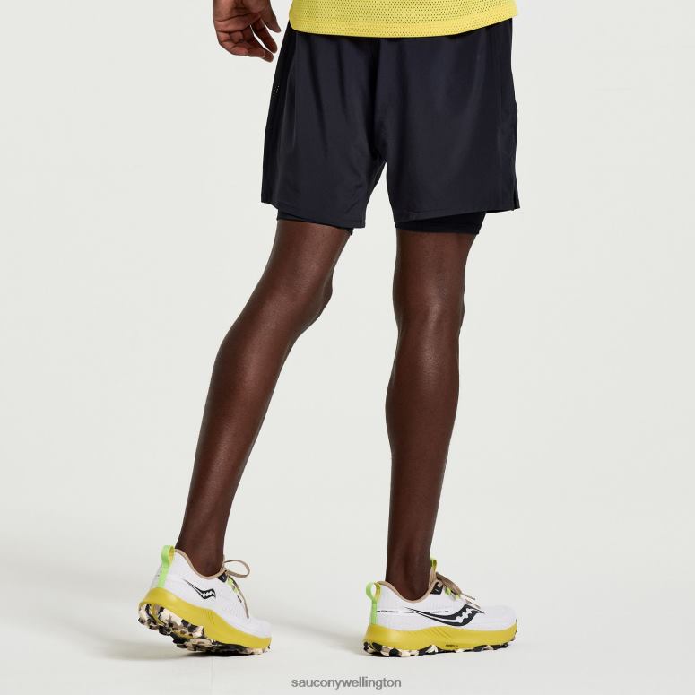 Saucony Men Outpace 7 2-in-1 Short Black 0066X389