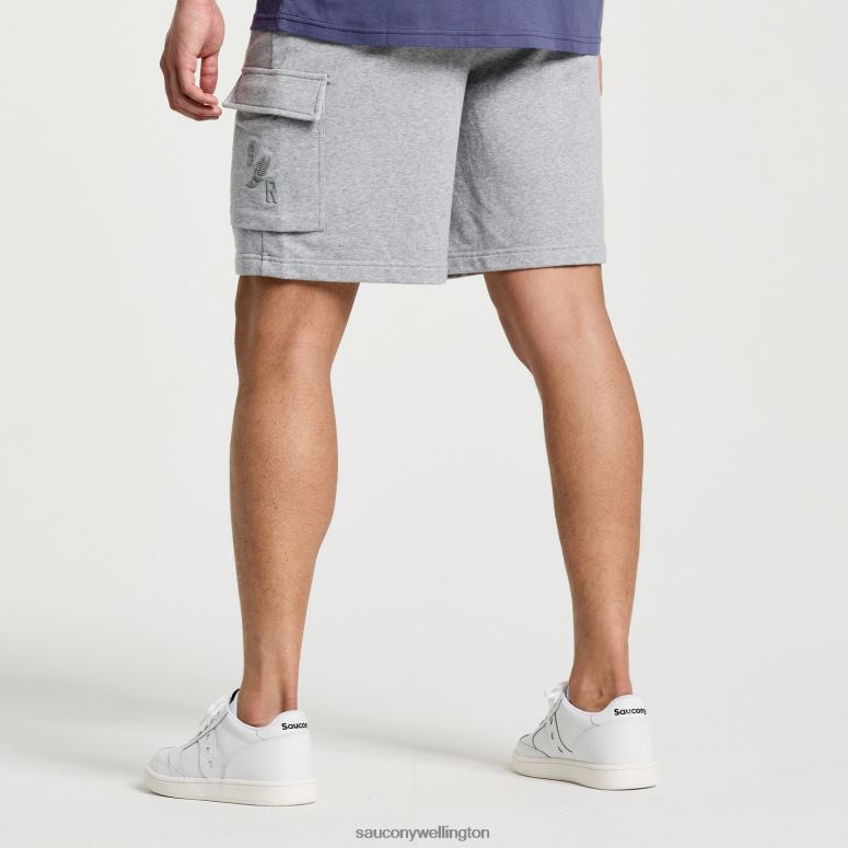 Saucony Men Rested Sweat Short Light Grey Heather Graphic 0066X416