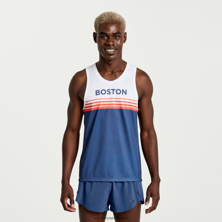 Saucony Men Boston Stopwatch Singlet Boston 2023 0066X336