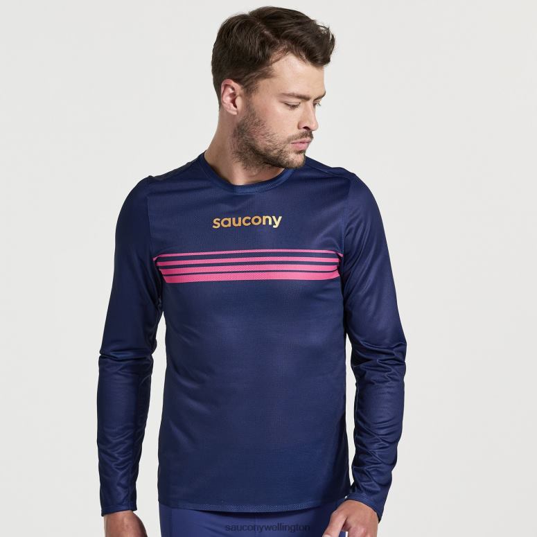 Saucony Men Elite Long Sleeve Sodalite 0066X382