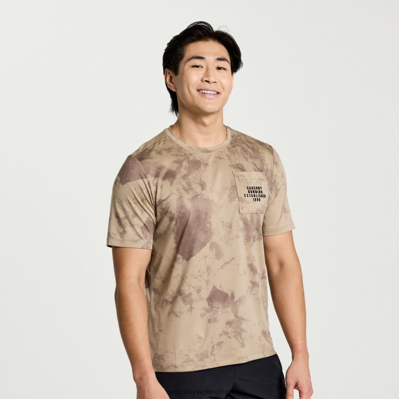Saucony Men Explorer Short Sleeve Pewter Tie-Dye Print 0066X379