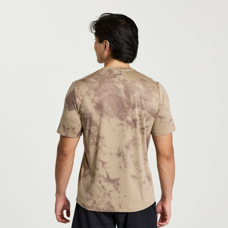 Saucony Men Explorer Short Sleeve Pewter Tie-Dye Print 0066X379