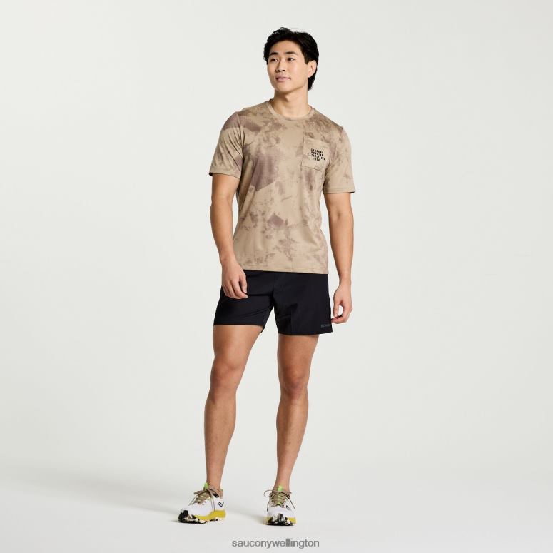 Saucony Men Explorer Short Sleeve Pewter Tie-Dye Print 0066X379