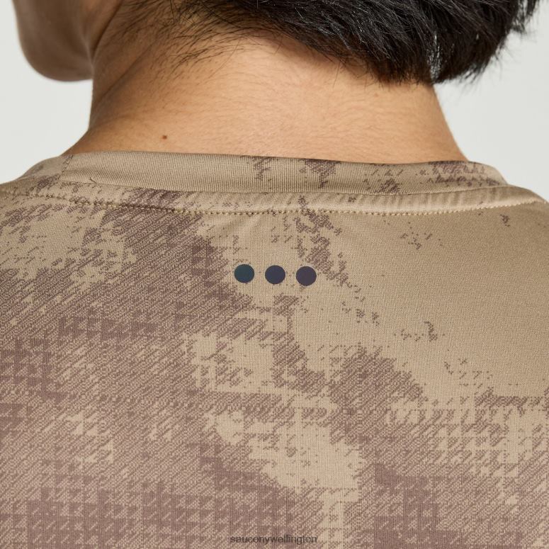 Saucony Men Explorer Short Sleeve Pewter Tie-Dye Print 0066X379