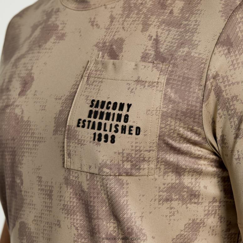 Saucony Men Explorer Short Sleeve Pewter Tie-Dye Print 0066X379