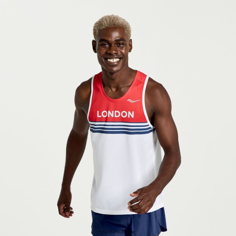 Saucony Men London Stopwatch Singlet London 2023 0066X380