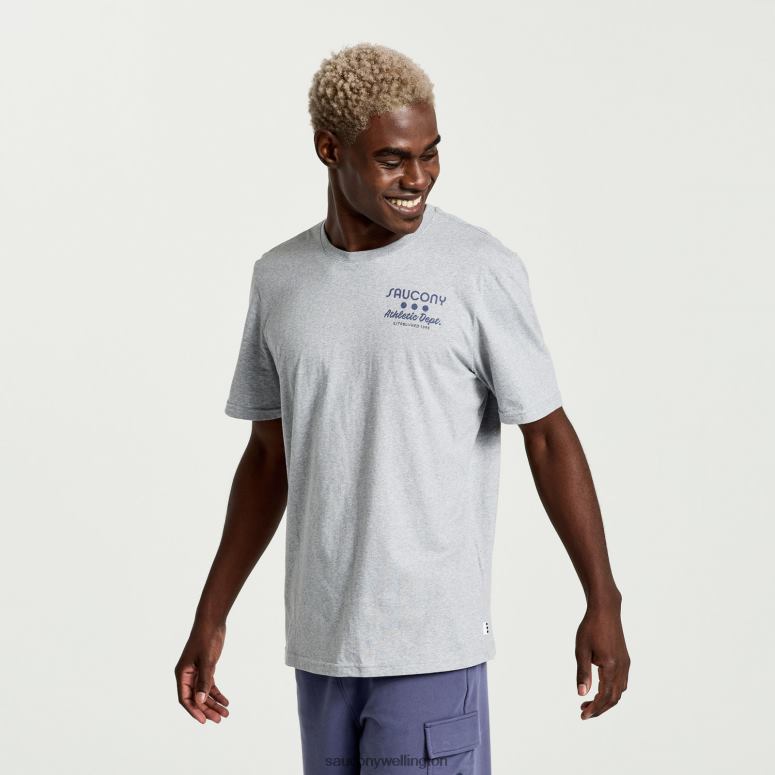 Saucony Men Rested T-Shirt Light Grey Heather Graphic 0066X354