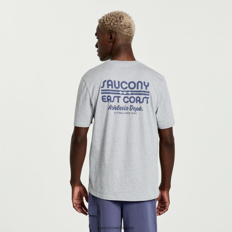 Saucony Men Rested T-Shirt Light Grey Heather Graphic 0066X354