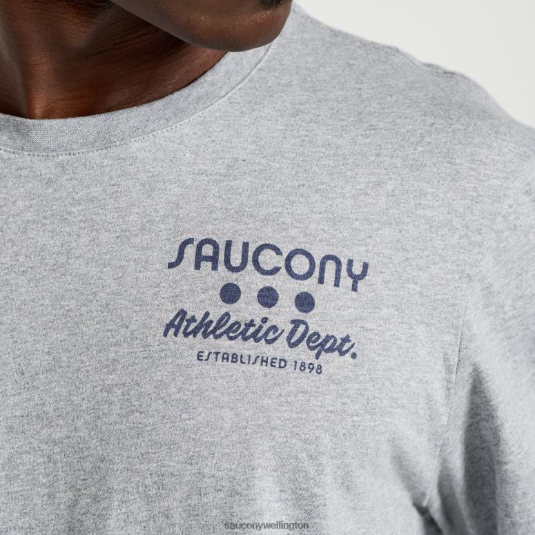 Saucony Men Rested T-Shirt Light Grey Heather Graphic 0066X354