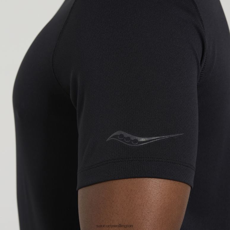 Saucony Men Stopwatch Graphic Short Sleeve Black Graphic 0066X345