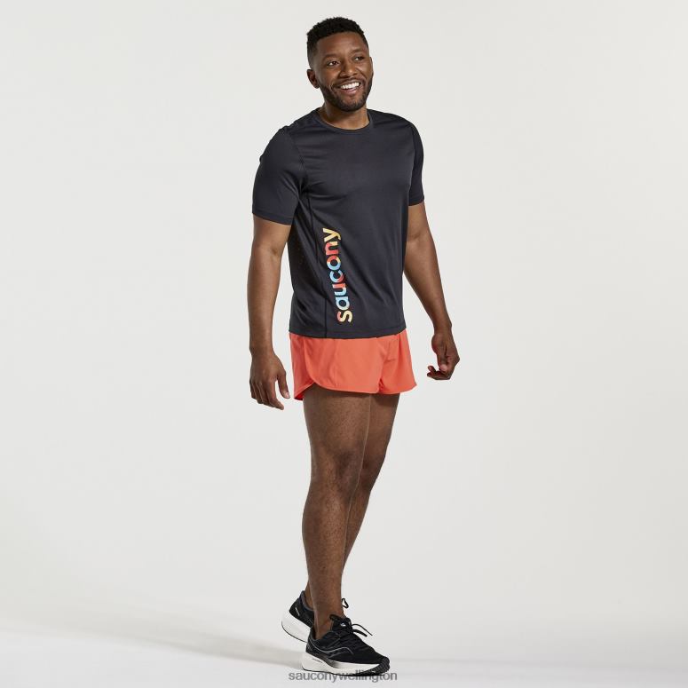 Saucony Men Stopwatch Graphic Short Sleeve Black Graphic 0066X345