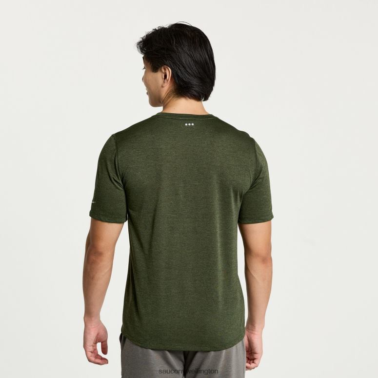 Saucony Men Stopwatch Graphic Short Sleeve Climbing Ivy Heather Graphic 0066X344