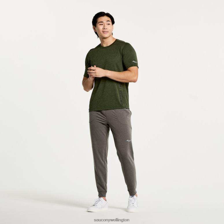 Saucony Men Stopwatch Graphic Short Sleeve Climbing Ivy Heather Graphic 0066X344